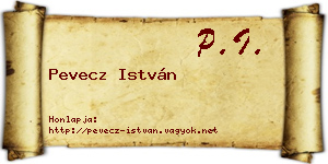 Pevecz István névjegykártya